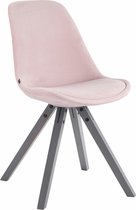 CLP Toulouse - Eetkamerstoel - Vierkant frame - Fluweel roze grijs
