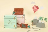 Chasing Threads Globetrotter Travel Set - Set van 3 - Stitch Passport & Luggage Tag & Rainbow Threads -BROWN-