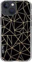 Casetastic Apple iPhone 13 mini Hoesje - Softcover Hoesje met Design - Abstraction Outline Gold Print