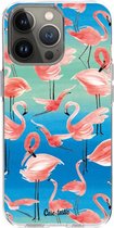 Casetastic Apple iPhone 13 Pro Hoesje - Softcover Hoesje met Design - Flamingo Vibe Print