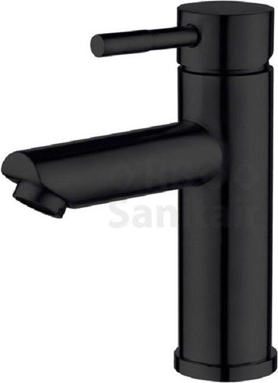 Wastafelkraan mat zwart badkamer kraan mengkraan 17,1 cm hoog mat zwart