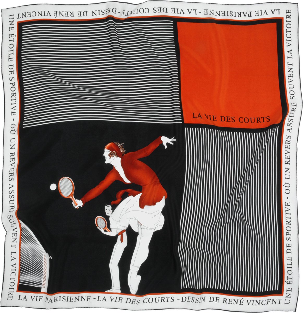 We Love Ties - Sjaals - Sjaal Tennis La Vie des Courts - rood / zwart / wit