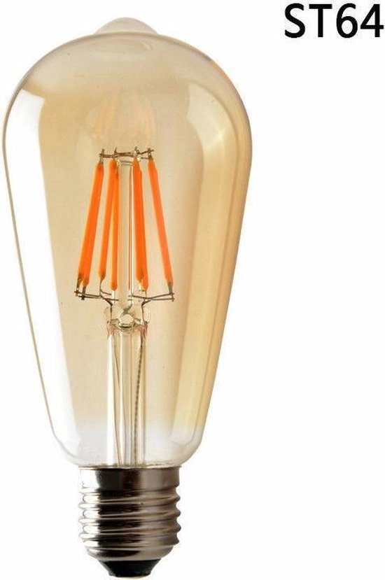 2 x Edison kooldraadlamp, vintage retro gloeilamp, antieke LED-lamp, E27 grote  fitting... | bol.com