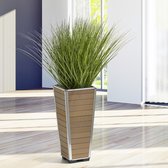 GoodVibes - Plantenbak Houtcomposiet WPC: 27 x 27 x 53 cm, Lichtbruin