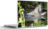 Laptop sticker - 11.6 inch - Witte tijger in het water - 30x21cm - Laptopstickers - Laptop skin - Cover