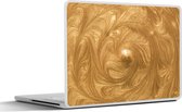Laptop sticker - 10.1 inch - Cirkel - Gouden - Verf - 25x18cm - Laptopstickers - Laptop skin - Cover