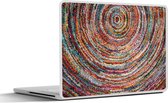 Laptop sticker - 10.1 inch - Cirkel - Kleuren - Tapijt - 25x18cm - Laptopstickers - Laptop skin - Cover