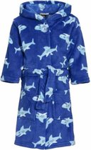 Playshoes - Fleece badjas voor kinderen - Shark - Blauw - maat 158-164cm (13-14 jaar)