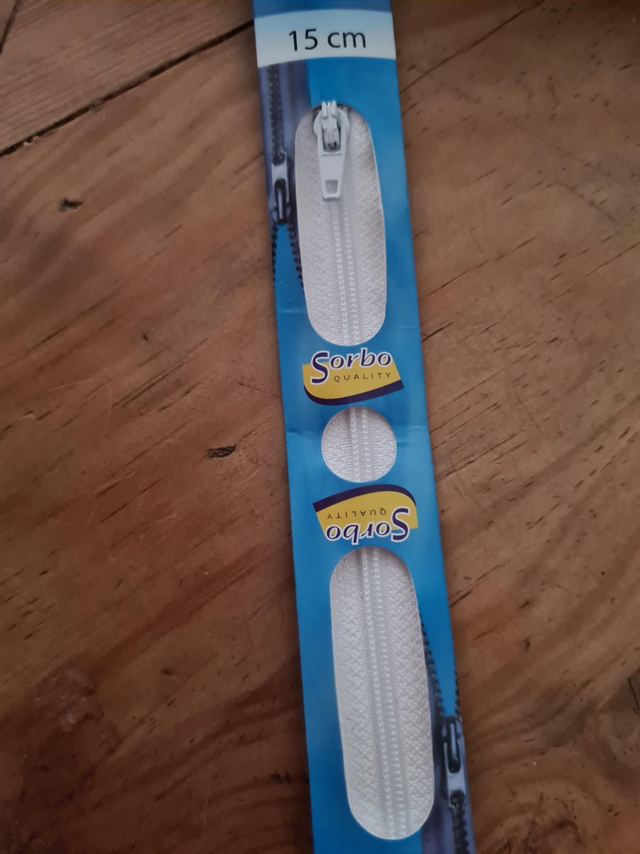 Sorbo Rits 15cm wit nylon