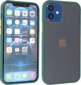 Hoesje Geschikt voor de iPhone 12 Mini - Hard Case Backcover Telefoonhoesje - Donker Groen