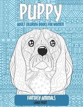 Adult Coloring Books for Women Fantasy Animals - Large Print - Puppy