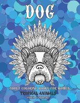 Adult Coloring Books for Women - Tropical Animals - Under 10 Dollars - Dog