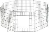 Alora dierenren - 8 Panelen - 63 x 60 - zwart - sluitbare deur - ren - kippenren - konijnenren - hondenren - huisdier - huisdieren
