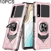 Voor LG Stylo 7 5G 10 PCS Union Armor Magnetische PC + TPU Shockproof Case met 360 Graden Rotatie Ring Houder (Rose Gold)