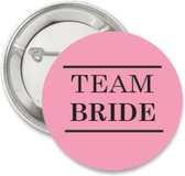 10X Button Team Bride roze met zwart - vrijgezellenfeest - bride to be - button - trouwen