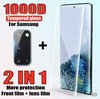 Samsung Galaxy S21 Plus Screen protector Tempered Glass Full Cover Zwart + camera lens screen protector, Glass, Beschermglas, Glazen bescherming 2.5D 9H 0.3mm van HiCHiCO