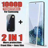 Samsung Galaxy S21 Plus Screen protector Tempered Glass Full Cover Zwart + camera lens screen protector, Glass, Beschermglas, Glazen bescherming 2.5D 9H 0.3mm van HiCHiCO