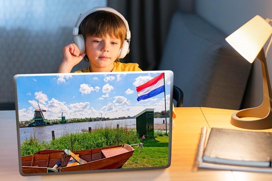 Autocollant pour ordinateur portable - 15,6 pouces - Nature hollandaise typique avec le drapeau des Nederland - 36x27,5 cm - Autocollants pour ordinateur portable - Skin pour ordinateur portable - Couverture