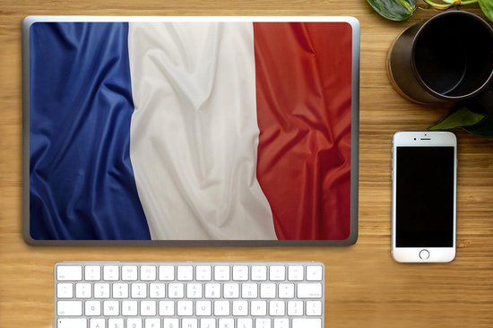 Sticker pour ordinateur portable - 15,6 pouces - Gros plan du drapeau de la France