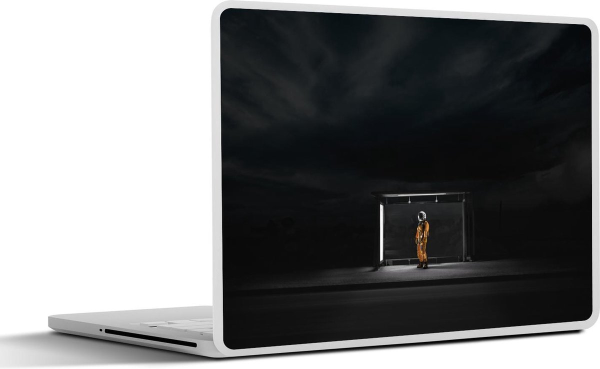 Afbeelding van product SleevesAndCases  Laptop sticker - 17.3 inch - Bushalte - Astronaut - Zwart