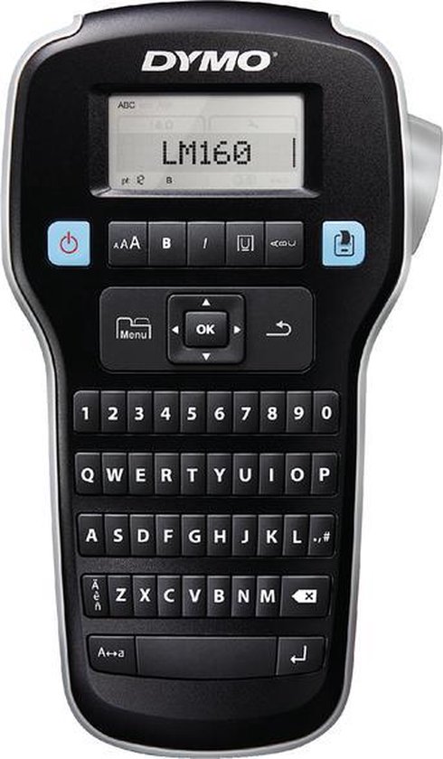 DYMO LabelManager 160-labelmaker | Draagbare labelprinter met QWERTY-toetsenbord | Inclusief zwart-wit D1-etiketten (12 mm) | Voor thuis en op kantoor