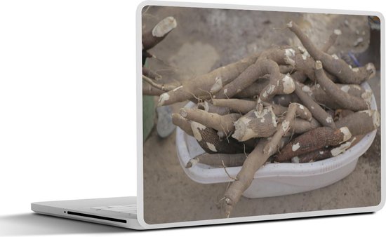 Aantrekkelijk zijn aantrekkelijk duizelig dienblad Laptop sticker - 14 inch - Yam in een witte kom om te verkopen | bol.com
