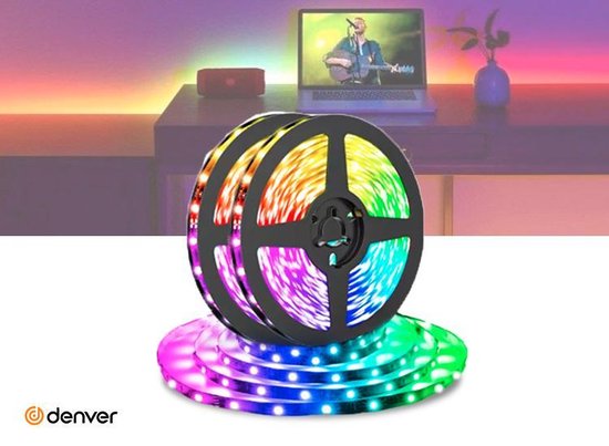 Denver LSC-531 - 5 meter Wi-Fi LED strip - Warm en koud wit + RGB-kleuren -  Inclusief... | bol.com