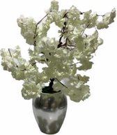 opgezette vaas | witte bloemen | H70 D25