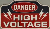 Danger High Voltage 2. Metalen wandbord in reliëf 40 x 24 cm