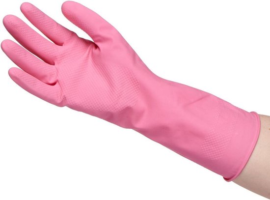 GV8131-PK-S herbruikbare rubberen handschoenen -Small - Roze | bol.com