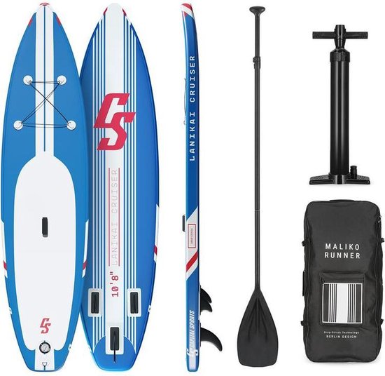 CAPITAL SPORTS Lanikai Cruiser - Opblaasbaar Standup Paddle board - complete SUP set met peddel, leash, pomp en rugzak - 100% PVC