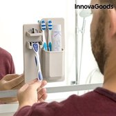 LuxuryLiving - Tandenborstel houder - badkamer organizer - tandenborstel bakje met zuignappen - wastafel organizer voor aan de spiegel of bad - tandenborstelhouder zuignap -