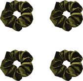 Scrunchies – Velvet Scrunchies – 4x donkergroen – Donkergroen – 4 stuks – Musthave Haaraccessore – Scrunche Pack – Luxe kwaliteit – Haarelastiek – Elastiekje – Elastiek – Haarwokke