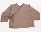 Newborn Overslag Shirtje Handmade Limitid edition Maat 62 Taupe