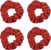 Scrunchies – Velvet Scrunchies – 4x rood – Rood – 4 stuks – Musthave Haaraccessore – Scrunche Pack – Luxe kwaliteit – Haarelastiek – Elastiekje – Elastiek – Haarwokkel – Haarverzor