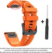 Oranje Siliconen sporthorlogeband geschikt voor Garmin Fenix 5 (& Plus & Sapphire) / Forerunner 935/945 / Quatix 5 &5 Sapphire / Fenix 6 &6 Plus / Approach S60 & S62 / MARQ / D2 Delta – Maat: foto – Quickfit Compatibel – 22 mm orange smartwatch strap