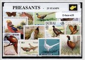 Fazanten – Luxe postzegel pakket (A6 formaat) : collectie van 25 verschillende postzegels van fazanten – kan als ansichtkaart in een A6 envelop - authentiek cadeau - kado tip - geschenk - kaart - Phasianus colchicus - vogel - hoender - grouse