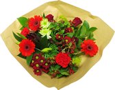 Boeket Kim Large Rood ↨ 45cm - bloemen - boeket - boeketje - bloem - droogbloemen - bloempot - cadeautje