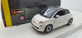 Bburago Fiat 500 2007 1:24 wit - modelauto - schaalmodel