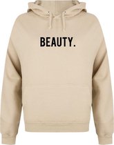 BEAUTY & THE BEAST couple hoodies beige (BEAUTY - maat XXL) | Matching hoodies | Koppel hoodies