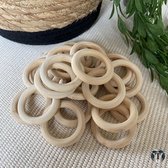 Blanke Houten Ring | Macramé | Plantenhanger | 5,5 cm | Set van 10 stuks | Hobby | DIY | Wandkleed | Interieur | Woondecoratie | Doe het zelf | Ringen | Kralen | TheOldOmen |
