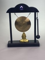 Staande gong met houten klepel en boeddha