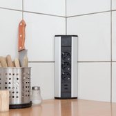Twist 2 Dubbele contactdoos, met veiligheidsstopcontacten, zwart rond | Bestel Direct Online