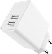 Thuislader met 2 poorten - USB stekker - 2.4A - Wit - Geschikt voor iPhone 11 / 11 Pro / 11 Pro max / X / Xr / Xs / Xs Max / 8 Plus / 8 / 12 / 12 Pro / 12 Pro Max /12 Mini