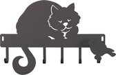 Arti - Mestieri - sleutelrek - liggende - zwarte - kat - poes - Italiaans - Design