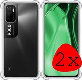 Xiaomi Poco M3 Pro Hoesje Silicone Shock Case - Xiaomi Poco M3 Pro Case Transparant Silicone Hoes - Xiaomi Poco M3 Pro Hoes Cover - Transparant - 2 Stuks
