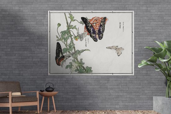 Décoration murale extérieure Papillon - Japon - Bloem - 160x120 cm - Toile de jardin - Poster extérieur