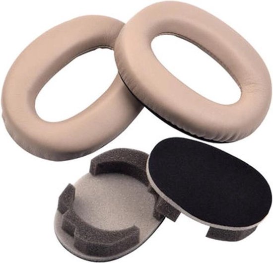 SOULWIT oorkussens voor Sony WH-1000XM2 (WH1000XM2) & MDR-1000X (MDR1000X) hoofdtelefoon, geluidsisolatie foam, toegevoegde dikte (goud