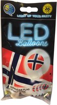 Wefiesta Ballonnen Led Norway 25 Cm Latex Wit/rood 4 Stuks