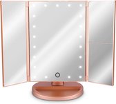 LED Cosmetische spiegel opvouwbare standaardspiegel - verlichte make-up spiegel Make-up spiegel 2-voudige 3-voudige vergrotende spiegel - in rosé goud